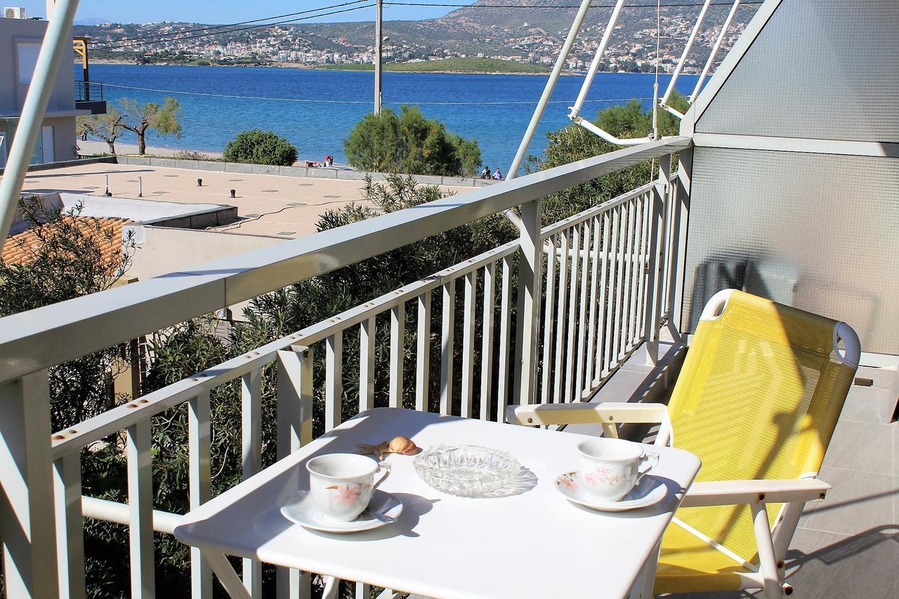 Apartment Sea View In Front Of The Beach Of Agia Marina Pórto Ráfti エクステリア 写真