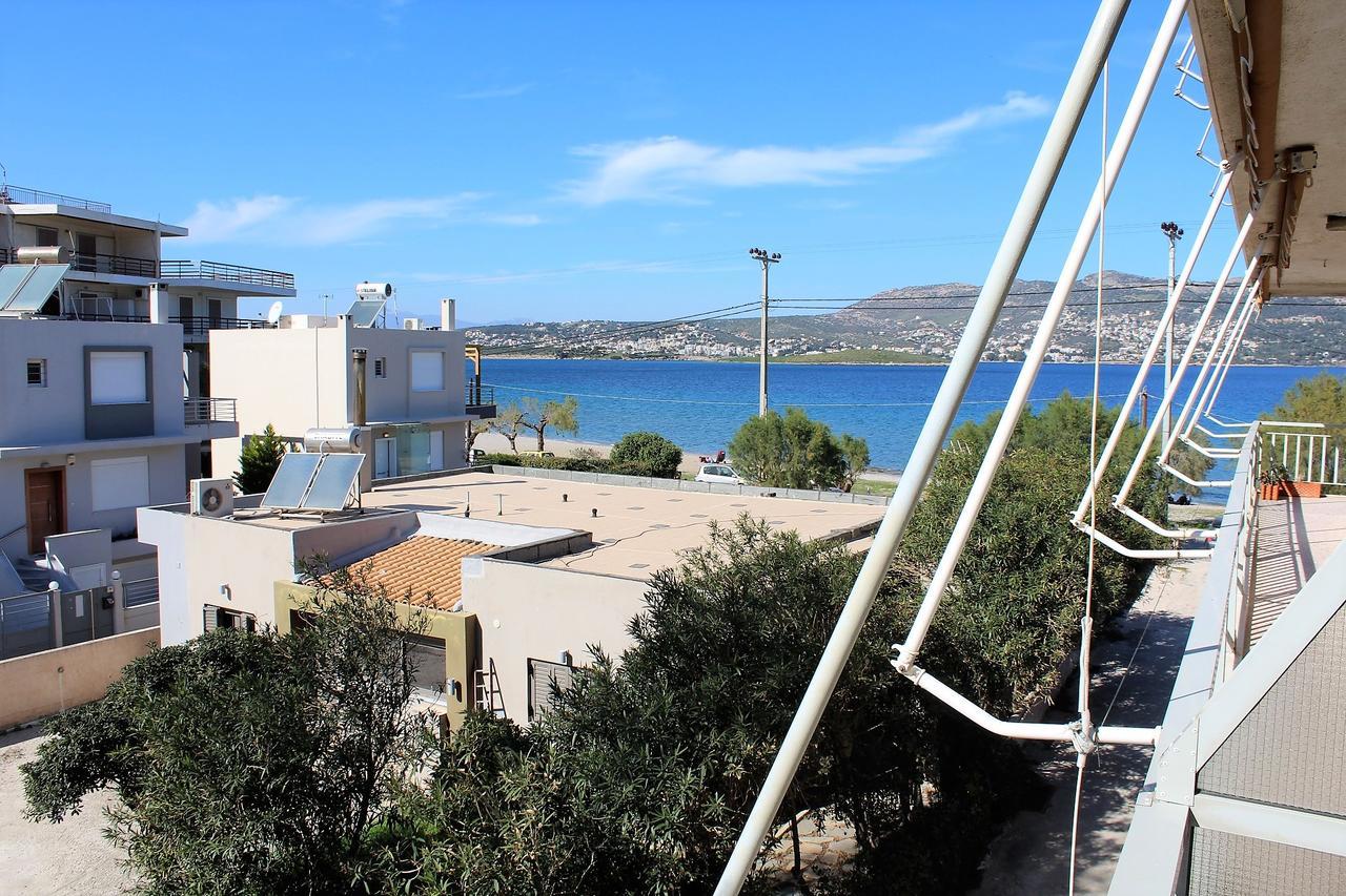 Apartment Sea View In Front Of The Beach Of Agia Marina Pórto Ráfti エクステリア 写真