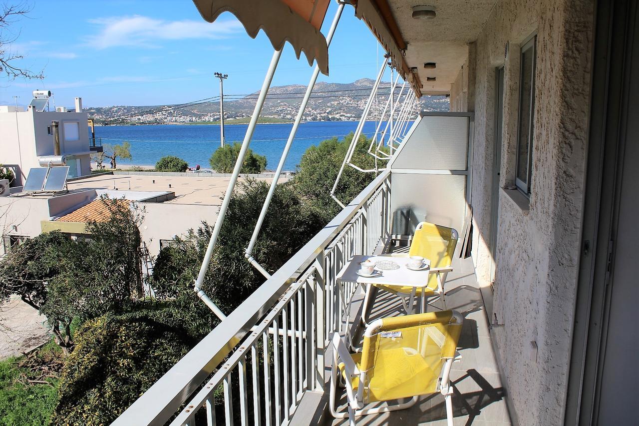 Apartment Sea View In Front Of The Beach Of Agia Marina Pórto Ráfti エクステリア 写真